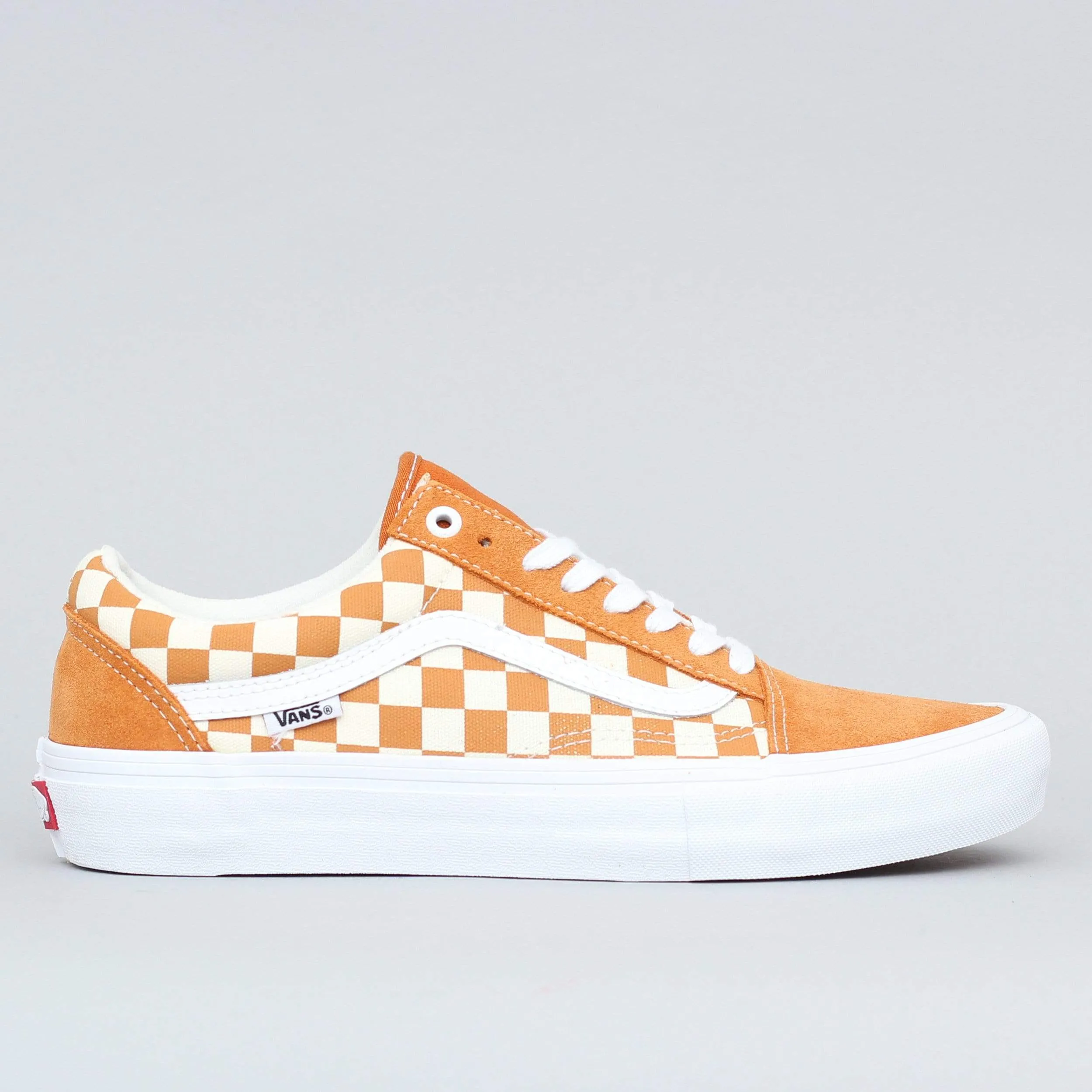 Vans Old Skool Pro Shoes (Checkerboard) Golden Oak