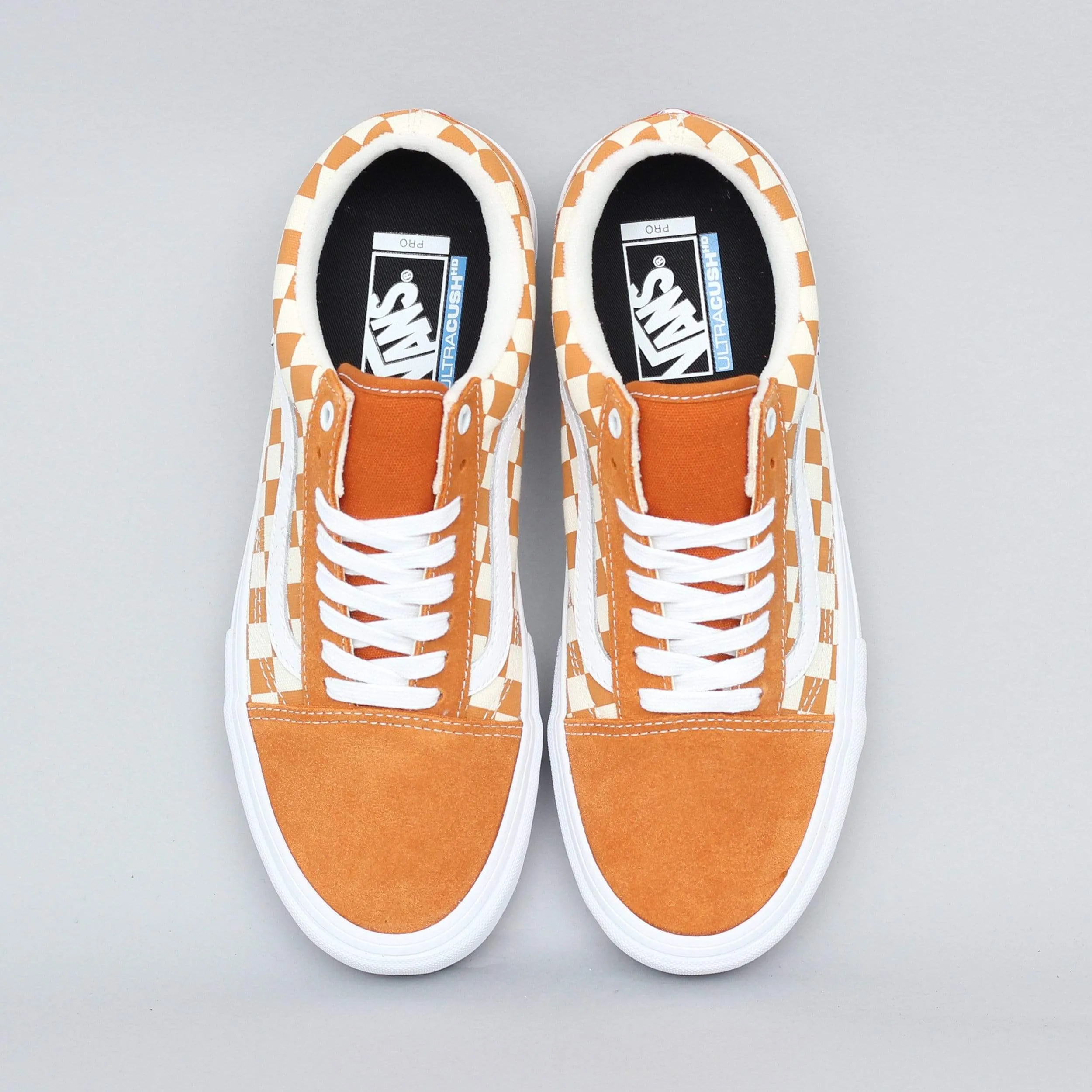 Vans Old Skool Pro Shoes (Checkerboard) Golden Oak