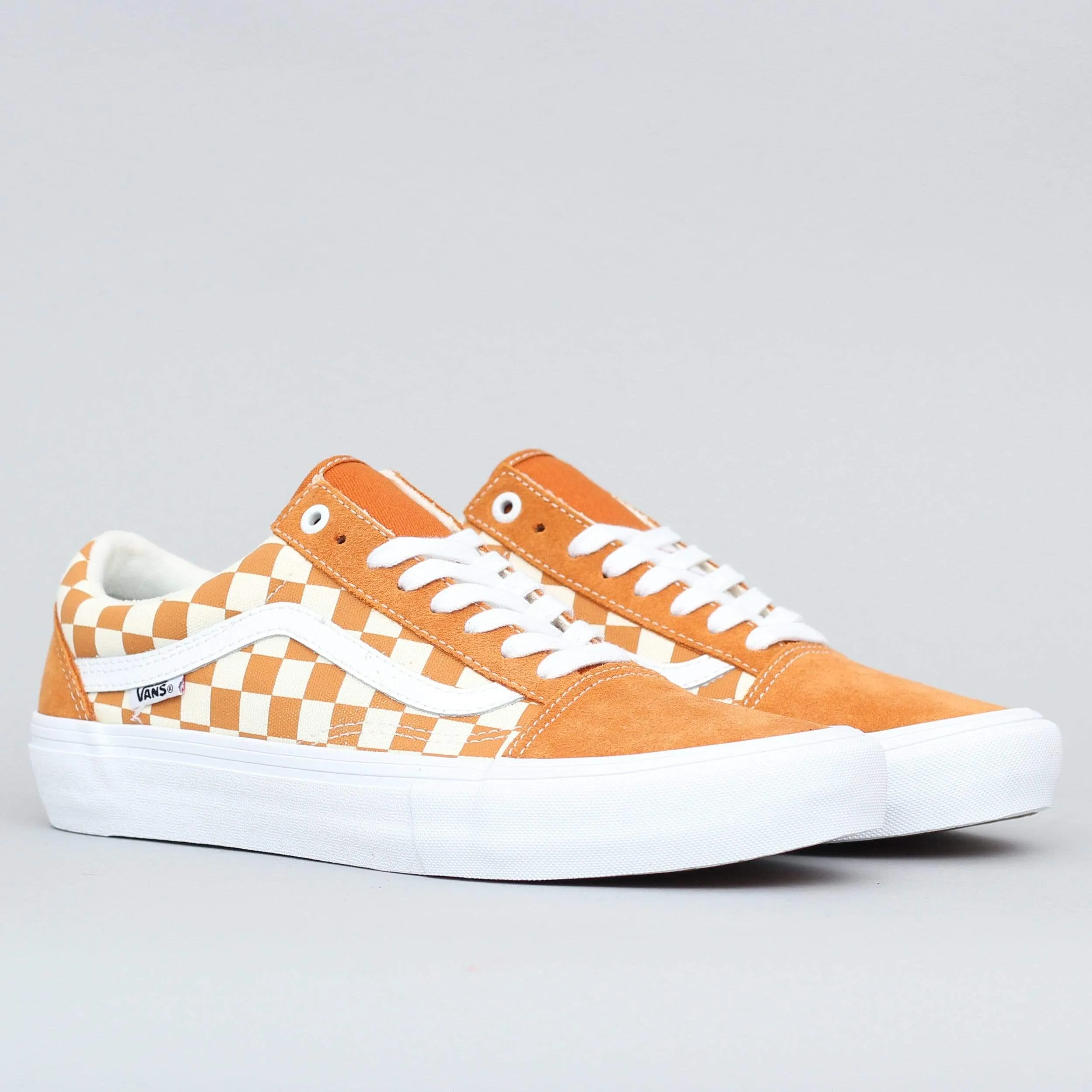 Vans Old Skool Pro Shoes (Checkerboard) Golden Oak