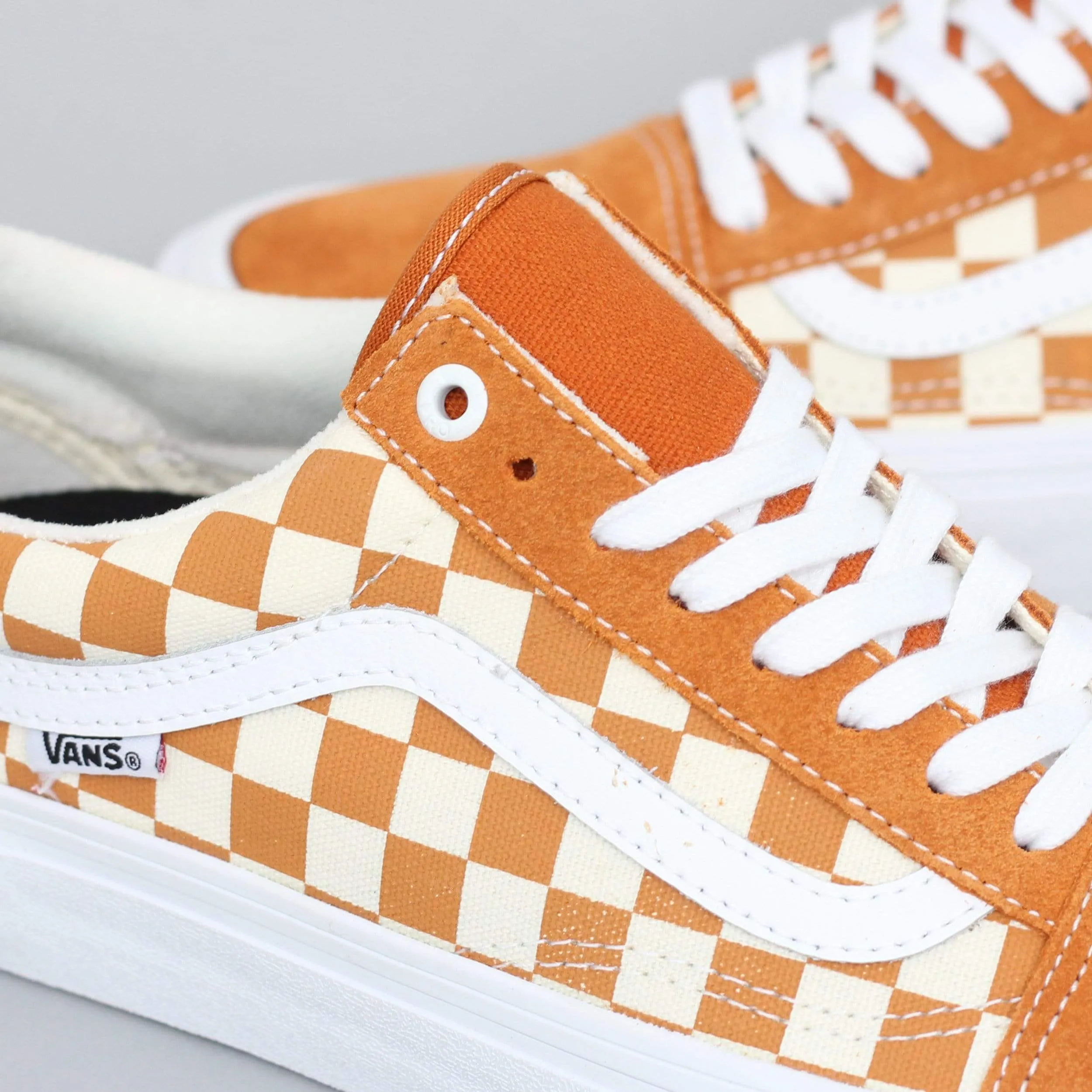 Vans Old Skool Pro Shoes (Checkerboard) Golden Oak