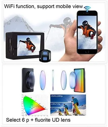 Waterproof Action WiFi Sports Camcorder F60R 2.0'' Screen 4K