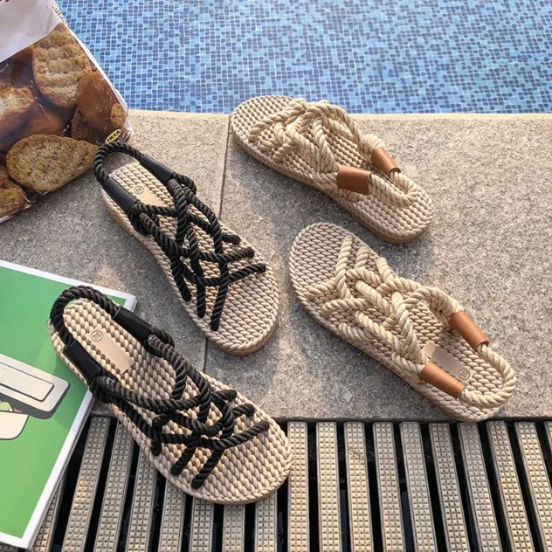 Woman Braided Rope Styled Sandals