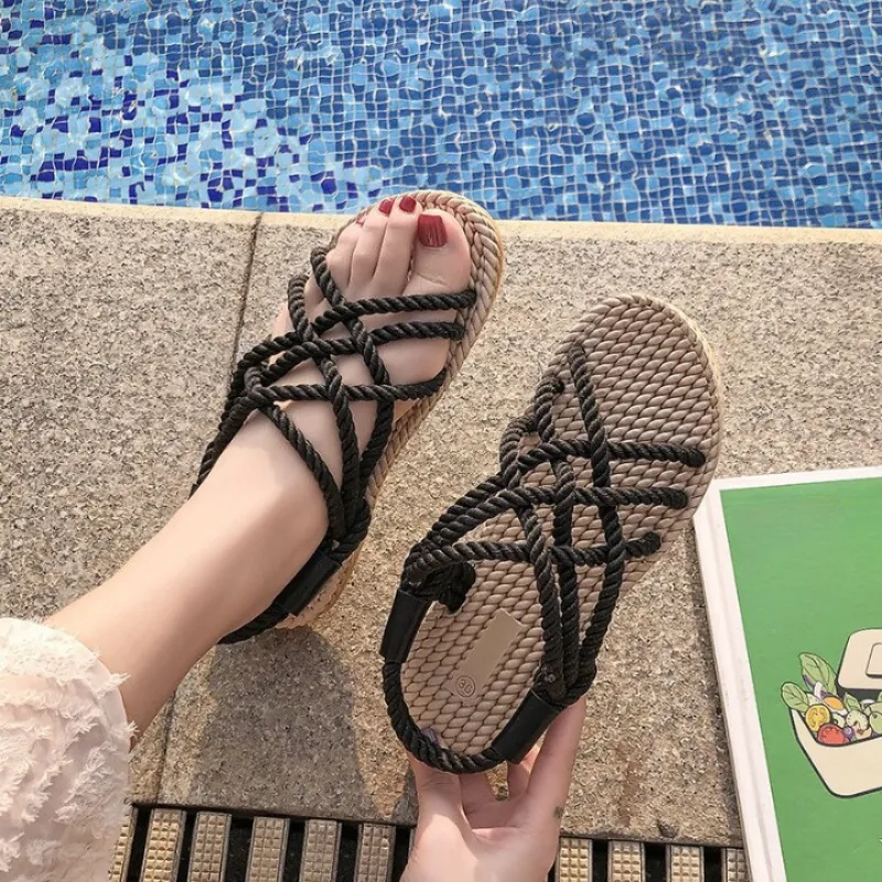 Woman Braided Rope Styled Sandals