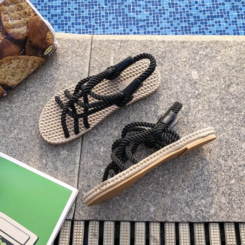 Woman Braided Rope Styled Sandals