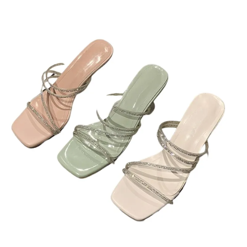 Women Glitter Strap High Heels