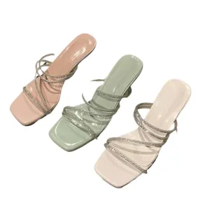 Women Glitter Strap High Heels