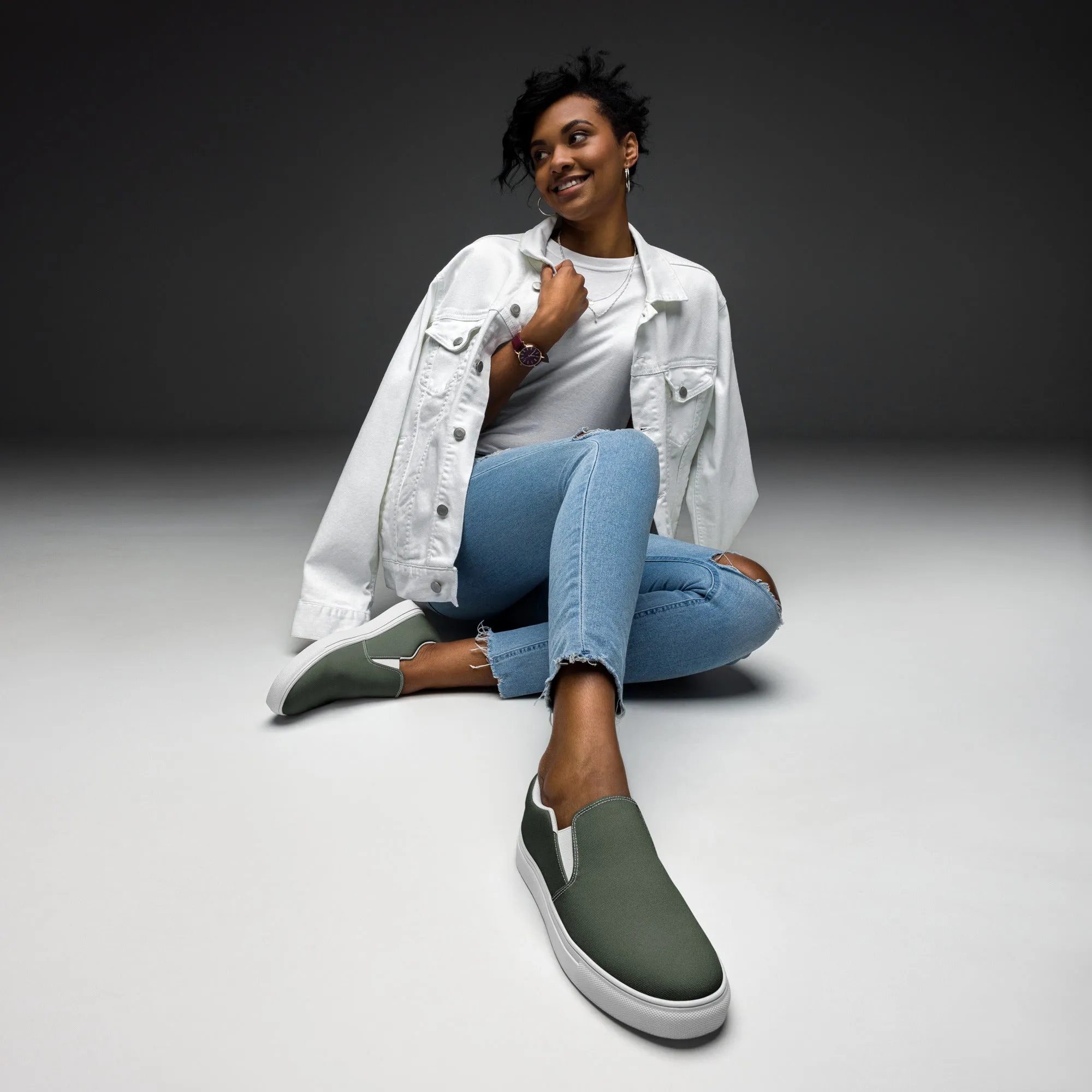 Women’s Grey slip-on canvas shoes